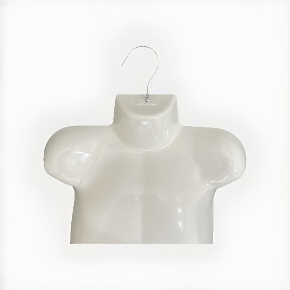 Child Mannequin Torso Hanging Dress Form White Kid Hollow Back Plastic w/ Hanger - Picture 2 of 9